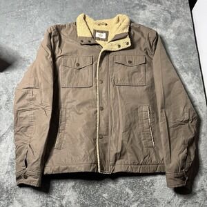 Marine Layer Mens James‎ Waxed Canvas Jacket Sherpa Lined Size Medium